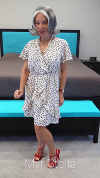 Sherry in a White Dress with Hearts