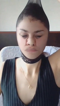 Fetisj zwart panty nylon omhuld gezicht tijdens mijn liveshow