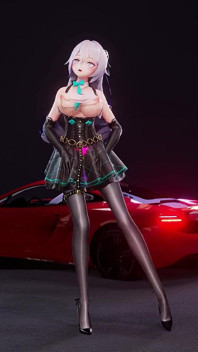 [mmd] Besi pecah itik besar-queencard gaun sutera hitam corak succubus elegan