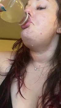 Goddess Chugs and Gulps a Large Green Tea