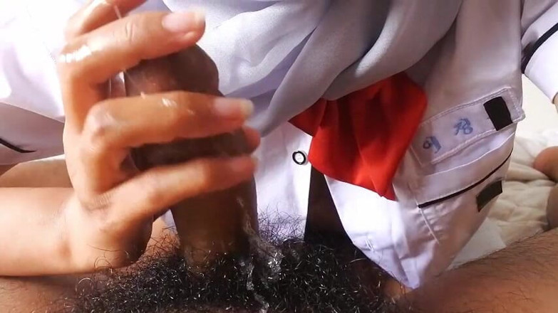 Jhonnyku: Hijab College Girl Massage Boyfriend Dick and Fuck