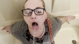 Side Slut Piss and Cum Facial While Wife Is at Work!!