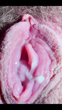 Open Pink Pussy Full of Grool