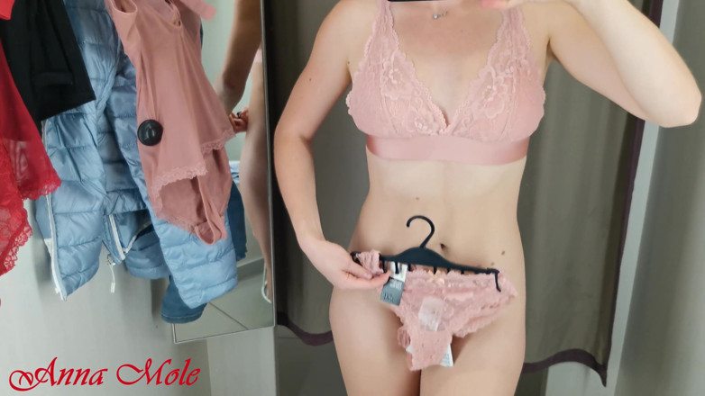 Anna Mole: A girl with a perfect figure tries on different lingerie