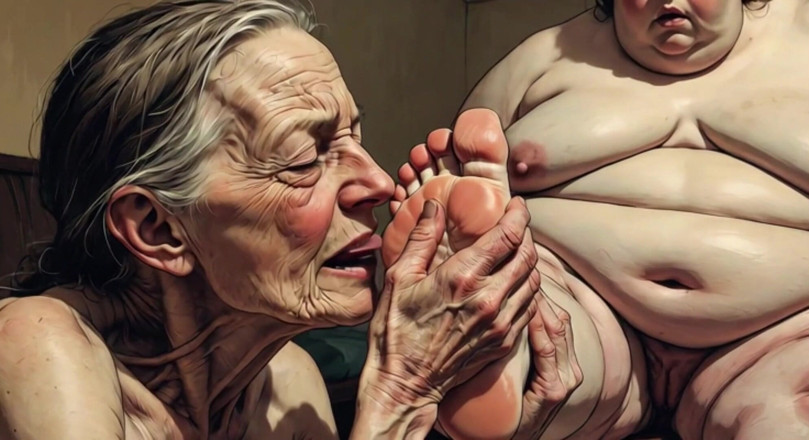 YOUR BEST FANTASY: 90 Year Old Granny Licking &amp; Sucking BBW Big Feet - Very...