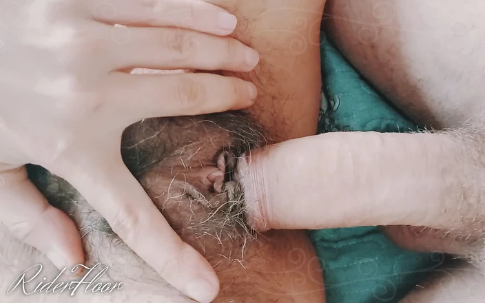 Riders on the Floor: Horny Hairy Pussy Fucks His Cock