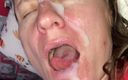 Slutwife Claire: Suja puta peluda com esperma no rosto e buceta