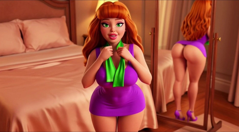 My night collection: 천천히 도발적인 동작으로 놀리는 Daphne Blake 관능적인 누드 침실