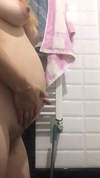Big Pregnant Belly and Milky Tits 4K