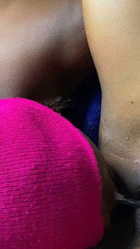 Chocolate Slut Masturbating and Pissing Her GF