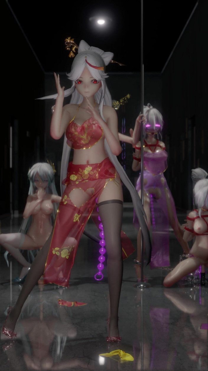 MikuMotion: [mmd] svart sidenkondens, Taoyuansk kärlekssång, erotisk uråldrig cheongsam, magficka, anal...