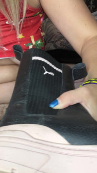 My Cool Leather Boots and Me on the Bed Playing with My Hairy Pussy!