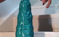 CD Squats on Two Huge Dildos Part 2