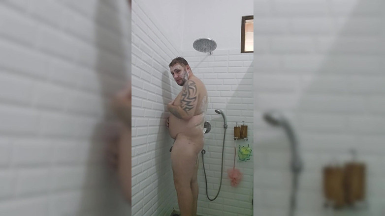 Jimbob Star GAY: Jimbob साबुनी शॉवर डिल्डो राइडिंग