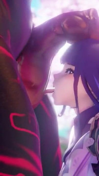Raiden Shogun Genshin Impact Worshiping a Big Mitachurl Cock Porn Hilichurl 60 Fps