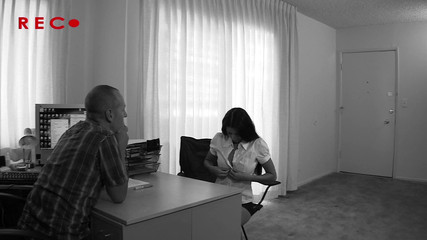 Femdom Sex: brunette slut nailed at interview