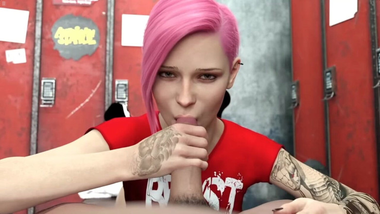 Future Money Man: Mädchenmassage wird zu blowjob in der fitnessstudio-umkleidekabine