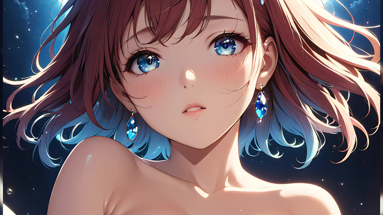 LustRender: Pendakian ethereal: wanita muda cantik dibalut dengan cahaya surga