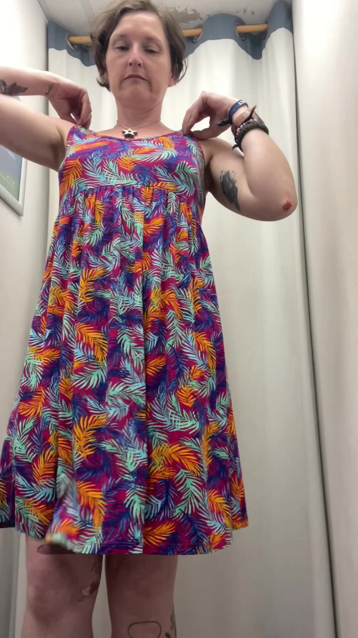 MistressWriggler: Striptease in a Shop as I Get Naked to Try...