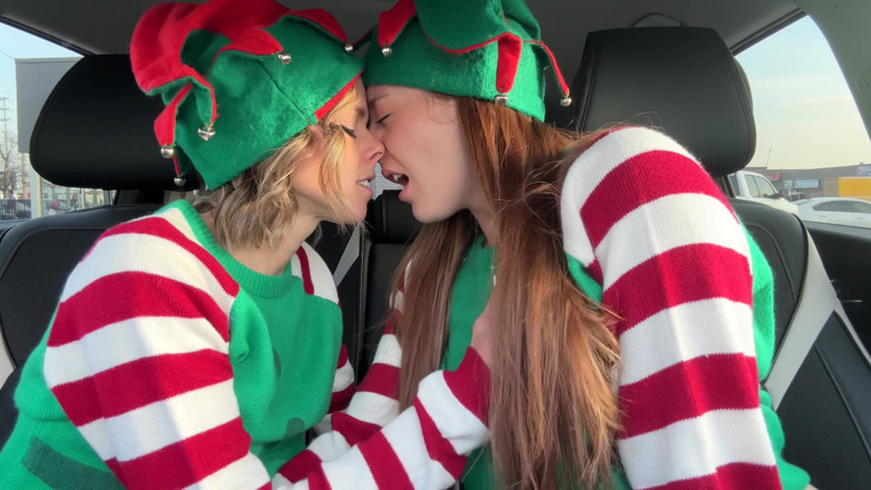 Serenity Cox: Geile elves komen klaar in drive Thru met weelderige op...