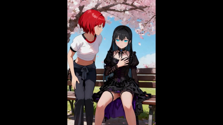 Sdanimacionescol: Akari и Yuki лесбиянки пальцами под деревом - аниме - испанское аудио - ASMR