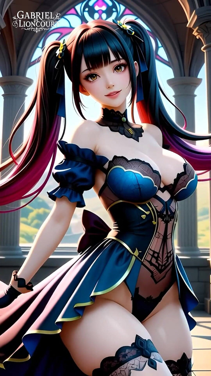 Gabriel de Lioncourt AI: Ragazze gotiche hentai con i capelli colorati che mostrano le...