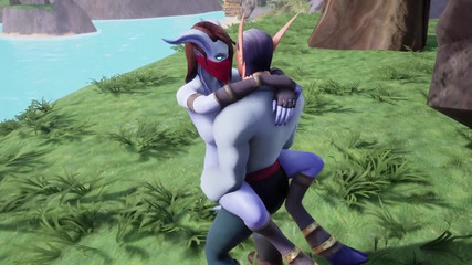 Wraith ward: 精灵在 Azeroth 之地操一个 draenei 女孩 - 魔兽色情模仿