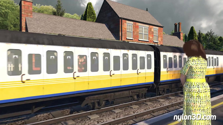 N3D animation: Train ride with horny blonde