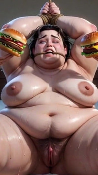 Fat Ugly Woman in Bondage - Food Degradation by Two Hot Girls