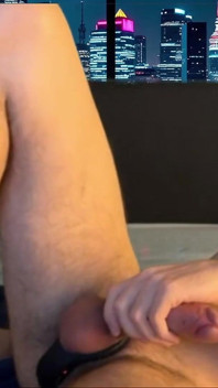 Pup trekt zich live af - enorme cumshot