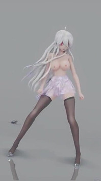 Mmd Brown Eyed Girls; शीर ड्रेस; देखने के माध्यम से ऊँची एड़ी के जूते; Black Stockings