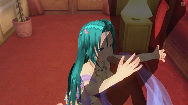 H3DC: 3D Hentai girl with blue hair touches her pussy and...
