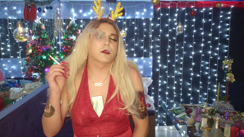 HollyCox: Mírame fumar brumosa 120 de cerca en rojo festivo