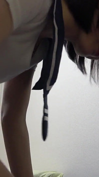 Boobs in Too Short Student Uniform. Thighs and Legs in Mini Skirt. Wedgie Thong Panties. Japanese Girl's Sultry Cleaning Room