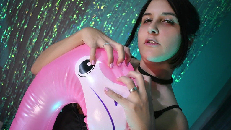 melu_world: Squirting Hard on Pink Inflatable Flamingo - Bunny Looner