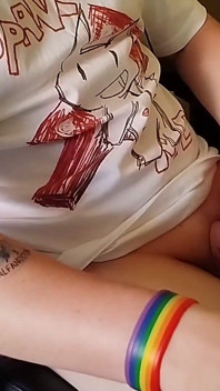 Working My Grower While Browsing Porn, Shooting Twice on My Soft Tummy