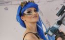 Bravo Models Media: Barbara bieber blue wig fetish warrior girl 397