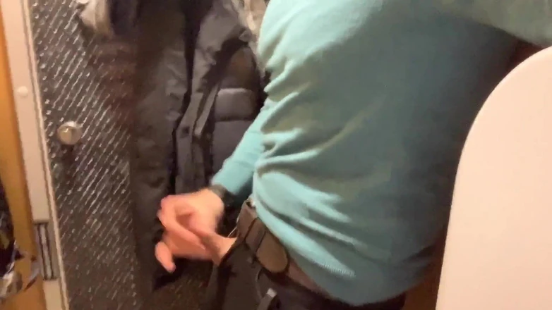 TJenner: Public Toilet Christmas Jerk-off at the Train Station