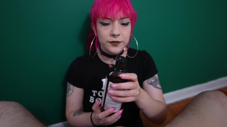lilredvelvettt: Light CBT Femdom Handjob