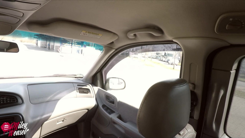 Miley Weasel: Kinky Blonde Gets Her Ass Creamed While Washing a Car