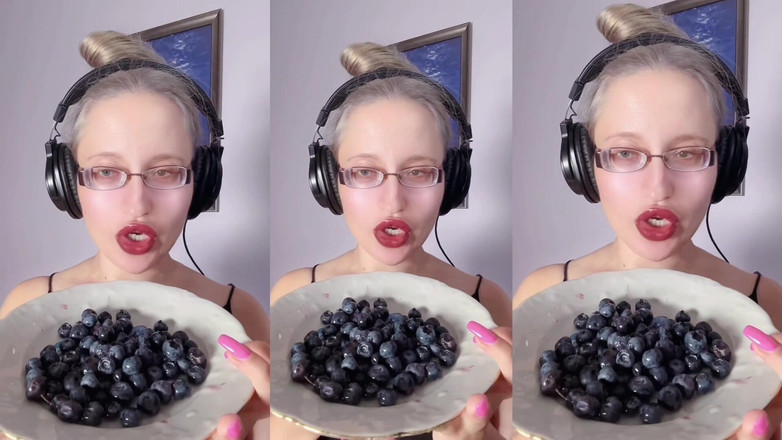 FinDom Goaldigger: Asmr blueberry eating - asmr, occhiali, la gigantessa