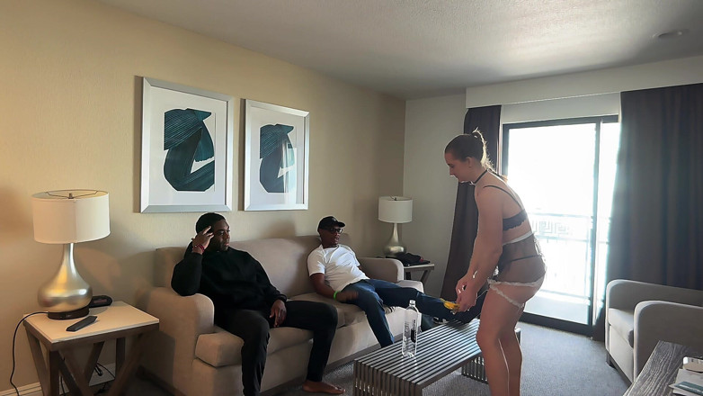 TrixieLoveQos: Slutty Maid Takes 2 BBC Bulls on the Job