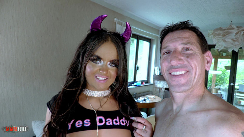 MMM100: Young British Brunette Maddy Hardcore Anal Threesome with Older Guys