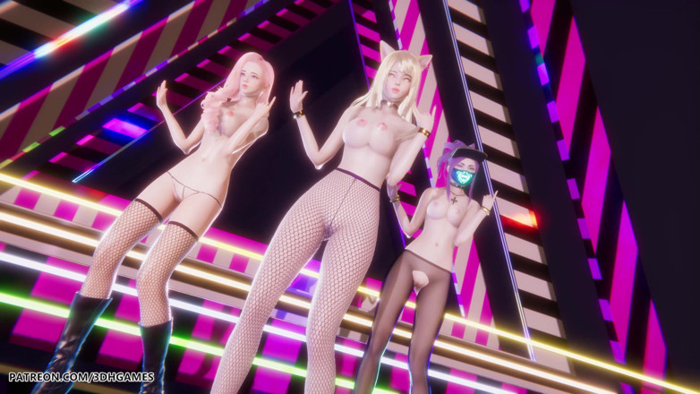 3D-Hentai Games: Mmd Babymonster - Pukul Ahri Evelynn Akali Striptease Seksi League of...