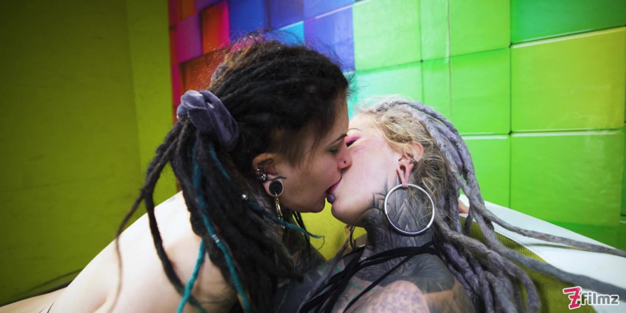Z-Filmz: Tattoo Threesome Girls Gape Asses for Tattooed Dick