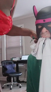 Ebony Goddess Getting Her Panties Clean by Submissive Slave