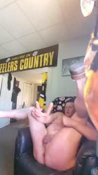Lee Przybylowicz Hiding His Pathetic Little Sissy Clitty Behind a Water Bottle