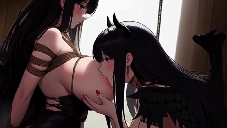 Spicy Toons: Bağlı melekler ve bağlı iblisler yeni baharatlı toons hentai'de sağıyor