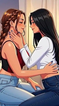 Venus e Carol lambendo os pés uma da outra