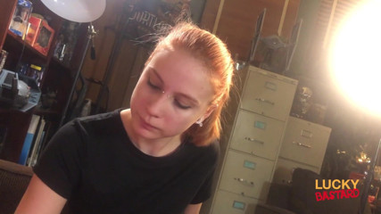 Brookland Brothers: Redhead teen gives blowjob to a luck bastard